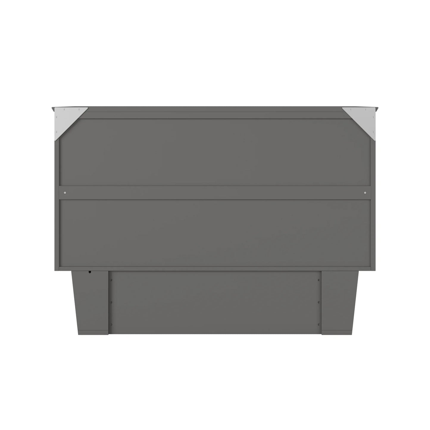 AFI Nantucket Full Solid Wood Murphy Bed Chest with Mattress, Drawer & Charger in Gray - My Store