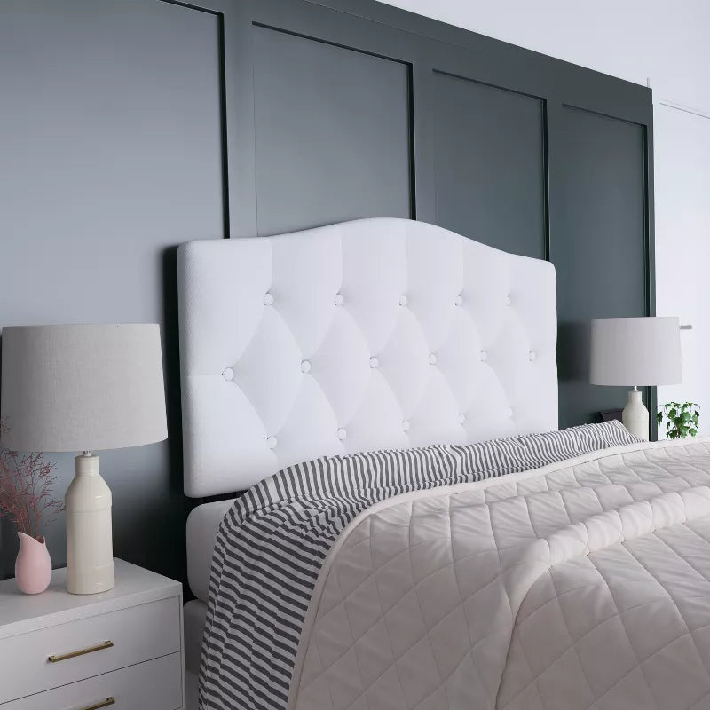 Emma and Oliver Arched Button Tufted Upholstered Headboard - My Store