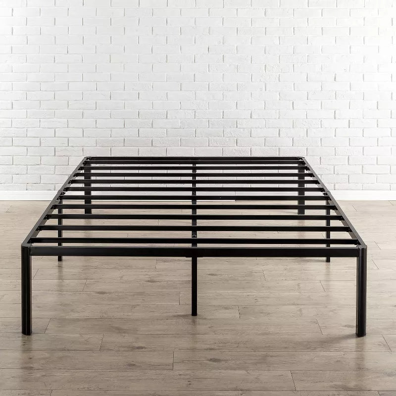 16 Van Metal Platform Bed Frame with Steel Slat Support Black - Zinus - My Store