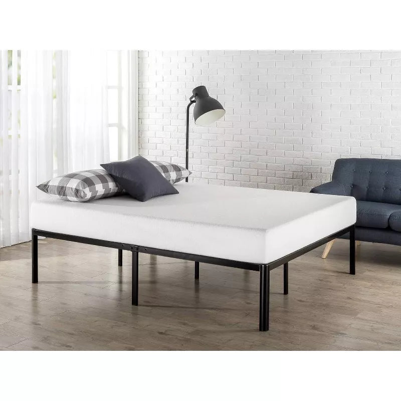 16 Van Metal Platform Bed Frame with Steel Slat Support Black - Zinus - My Store