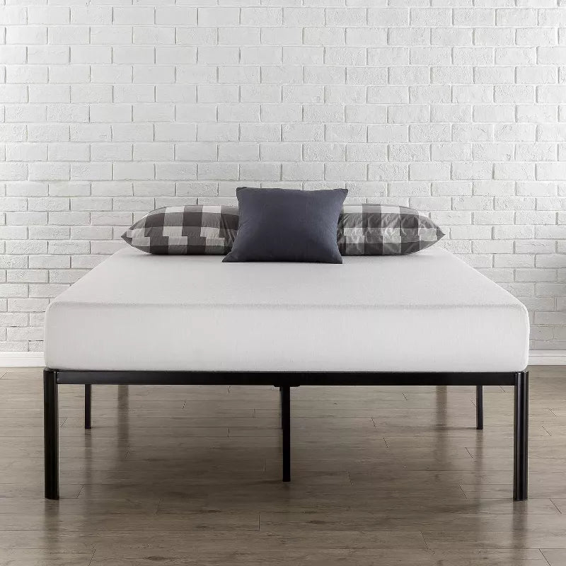 16 Van Metal Platform Bed Frame with Steel Slat Support Black - Zinus - My Store