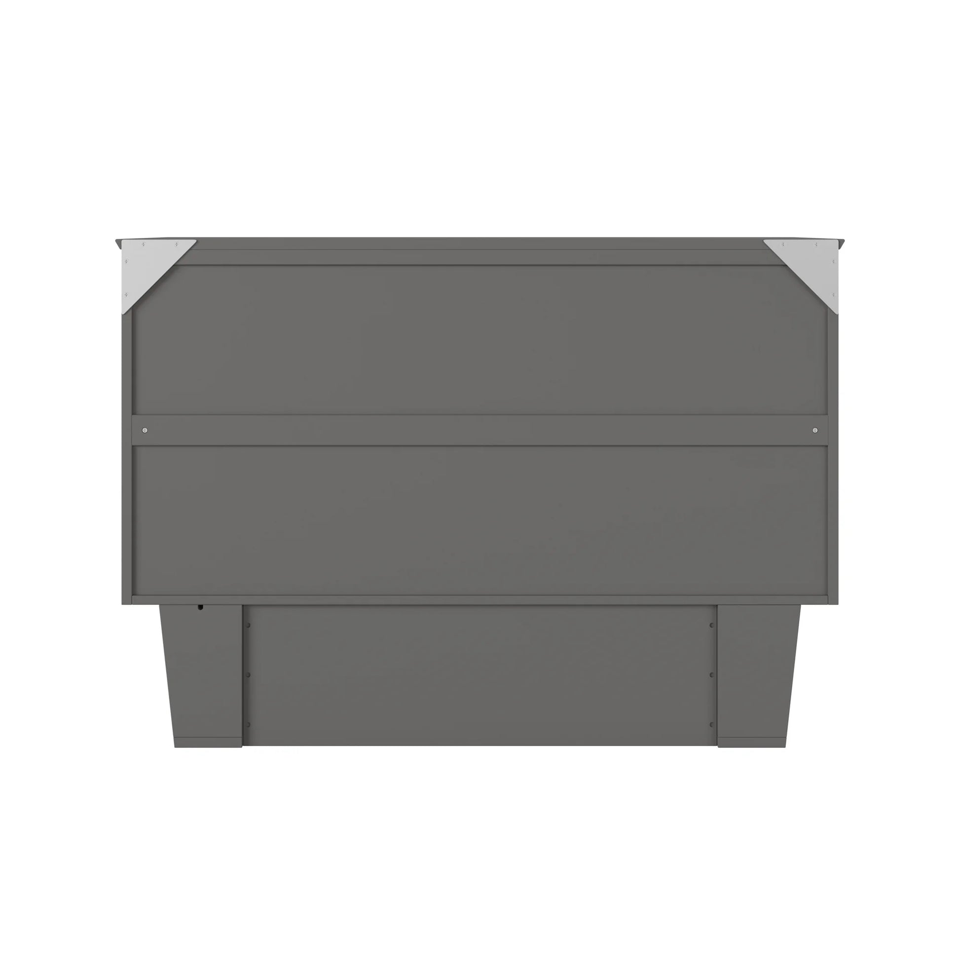 AFI Nantucket Full Solid Wood Murphy Bed Chest with Mattress, Drawer & Charger in Gray - My Store