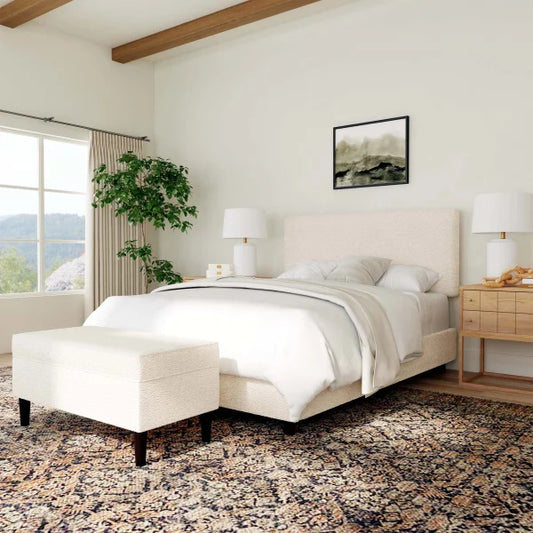 Ashland Boucle Bed with Bench - My Store
