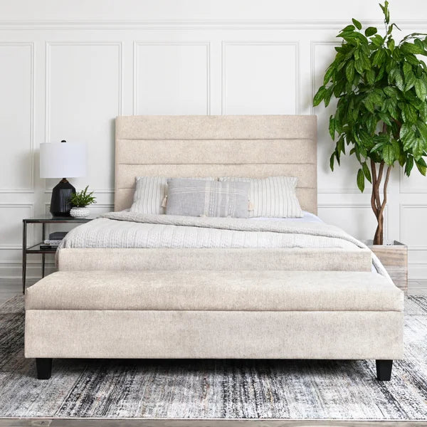 Abbyson Home - Athena Upholstered King Bed and Ottoman - My Store