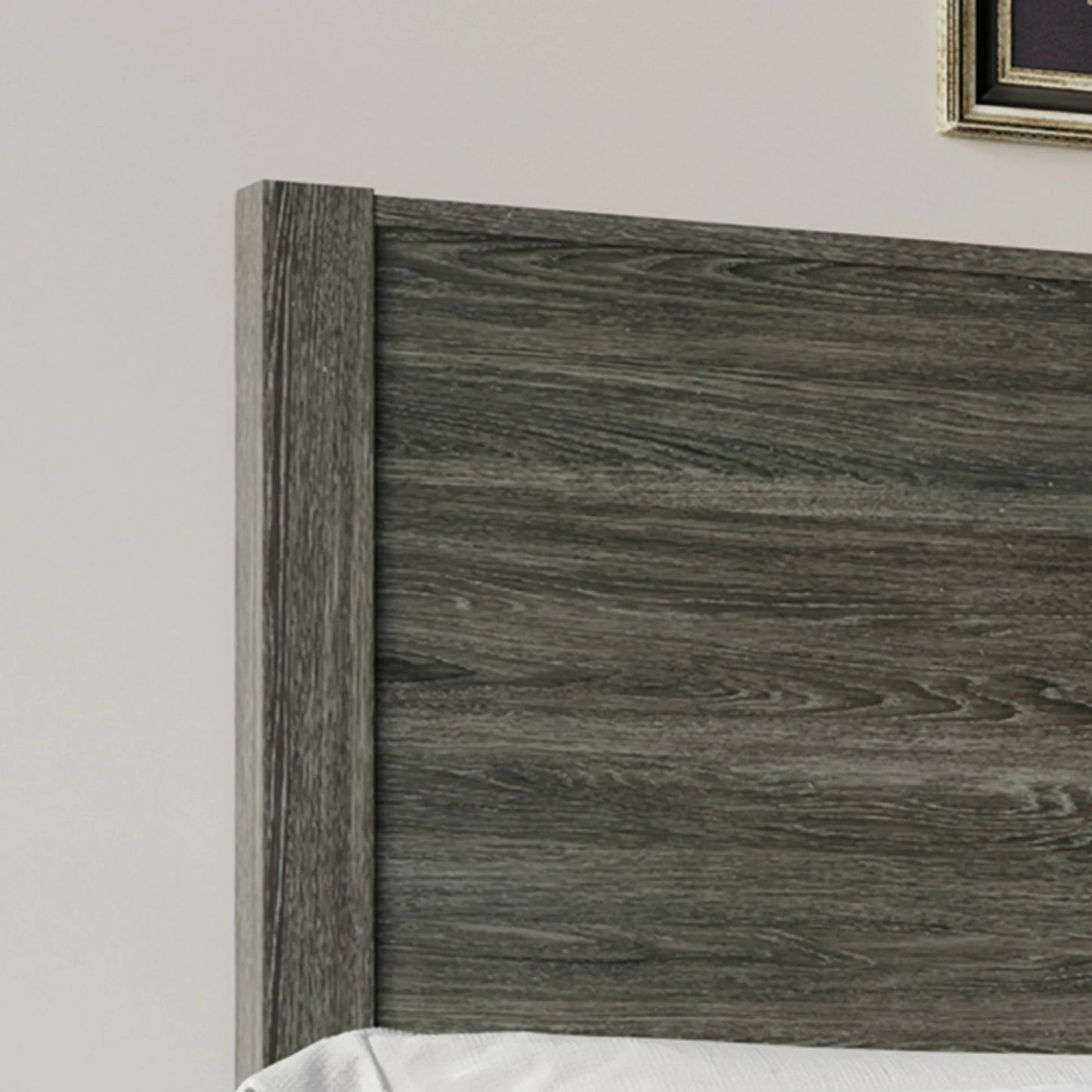 Castle Place Wood Panel Full Bed, Dark Grey - My Store