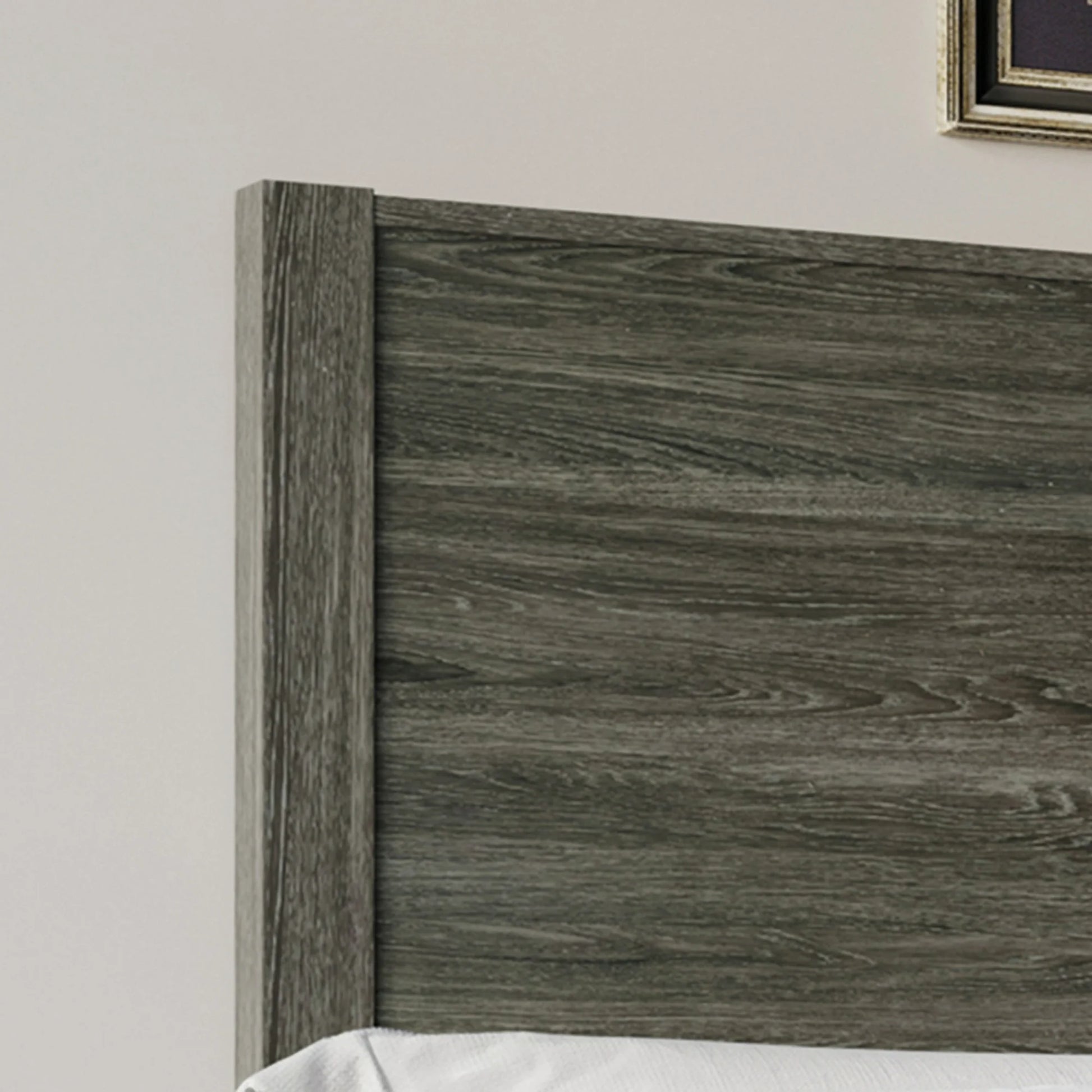 Castle Place Wood Panel Full Bed, Dark Grey - My Store