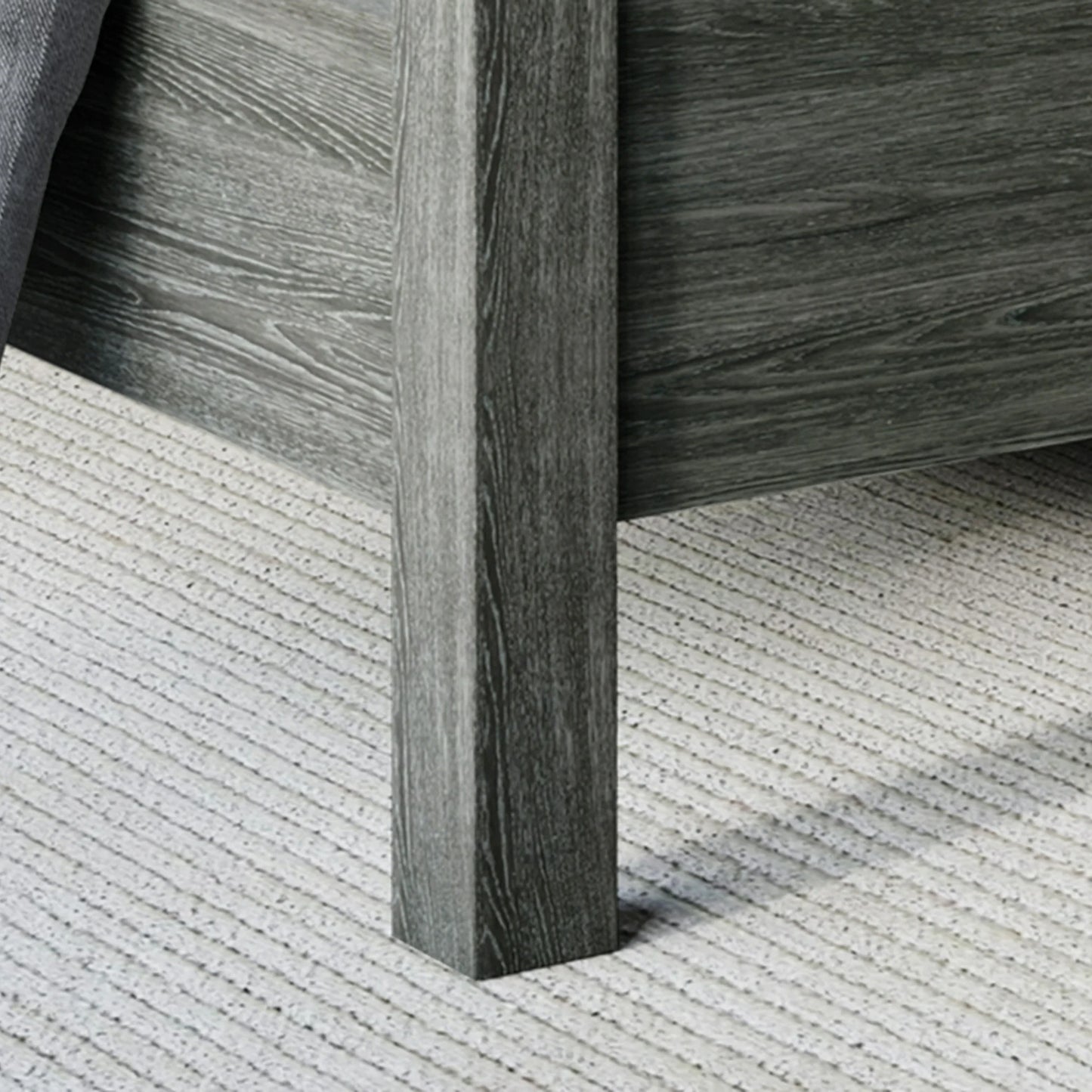 Castle Place Wood Panel Full Bed, Dark Grey - My Store