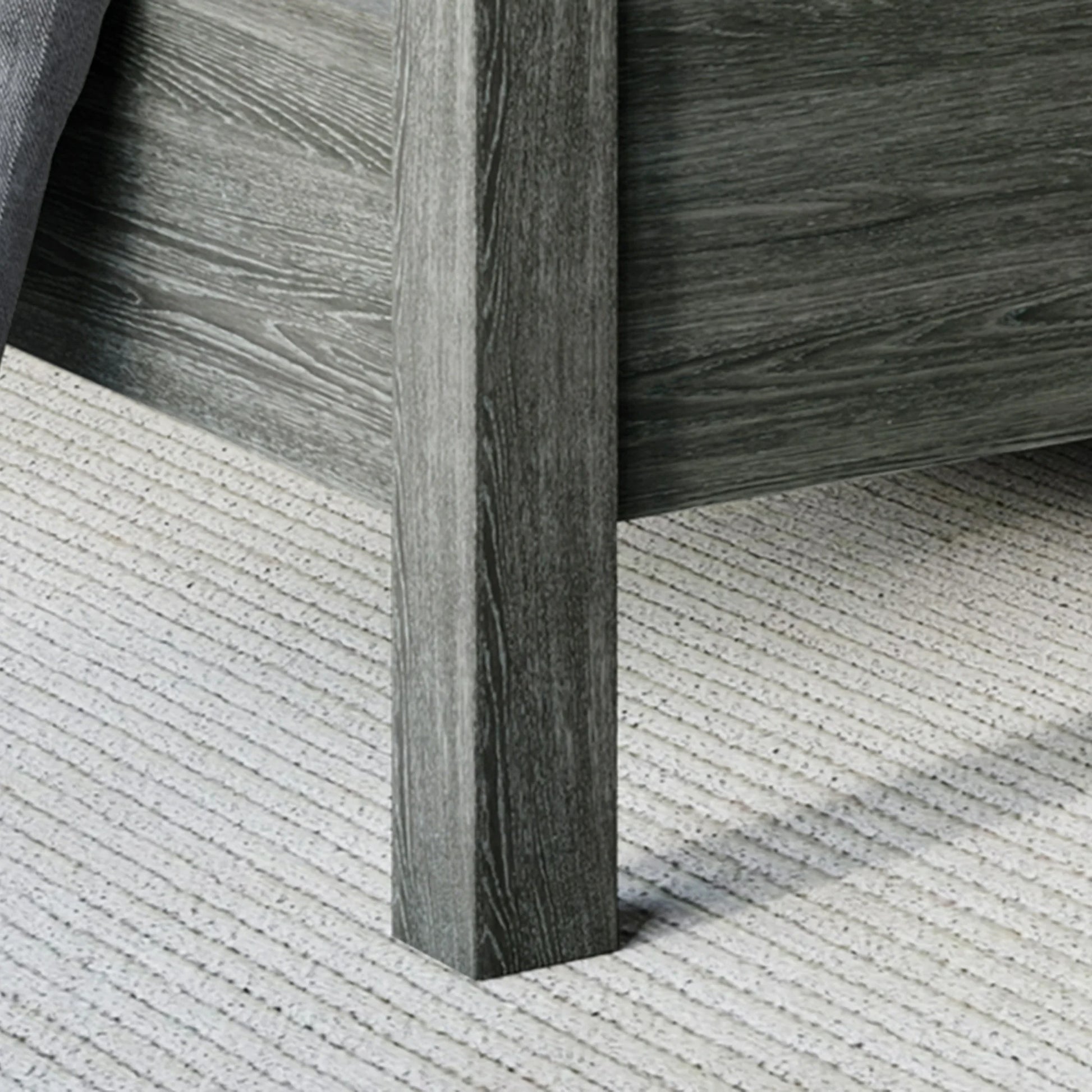 Castle Place Wood Panel Full Bed, Dark Grey - My Store