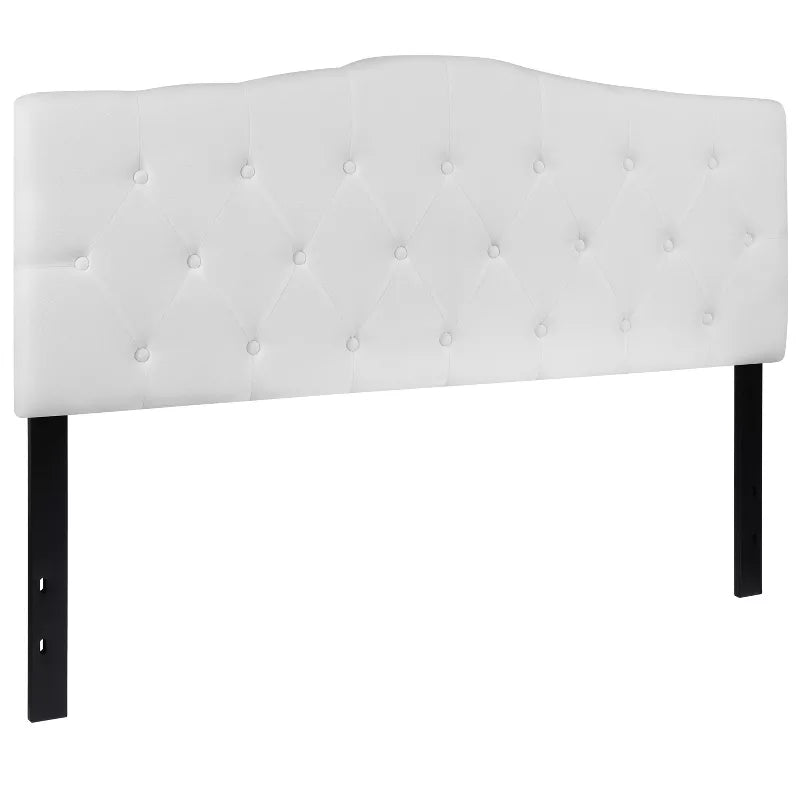 Emma and Oliver Arched Button Tufted Upholstered Headboard - My Store