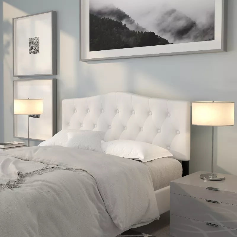 Emma and Oliver Arched Button Tufted Upholstered Headboard - My Store
