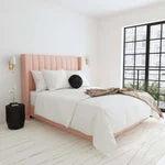 Kostner Velvet Wingback Bed - My Store