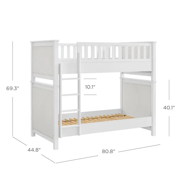 Paige Twin Over Twin Upholstered Bunk Bed - My Store