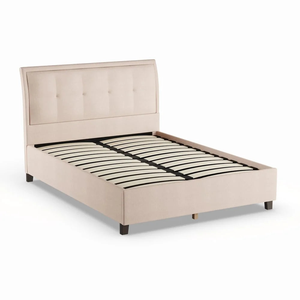 Porch & Den Delgany Fabric Storage Platform Bed Beige - My Store