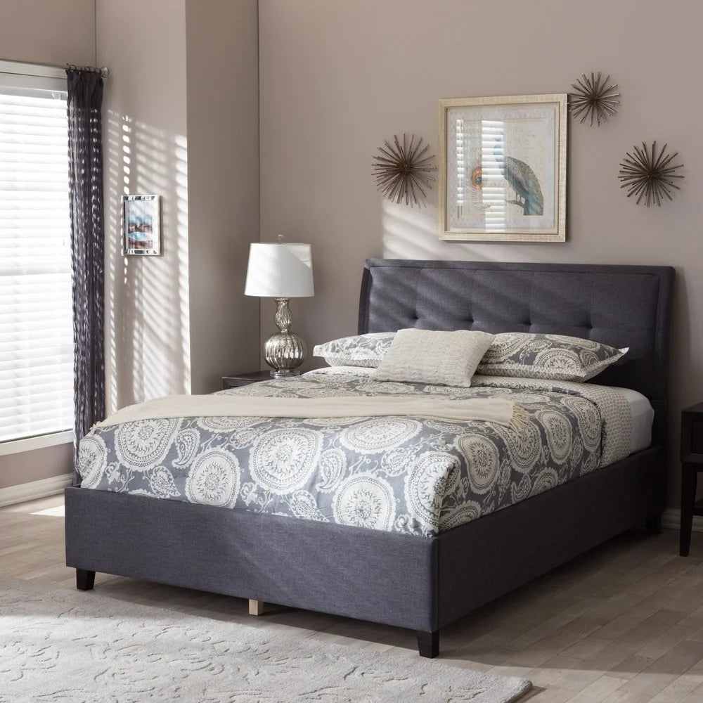 Porch & Den Delgany Fabric Storage Platform Bed Beige - My Store