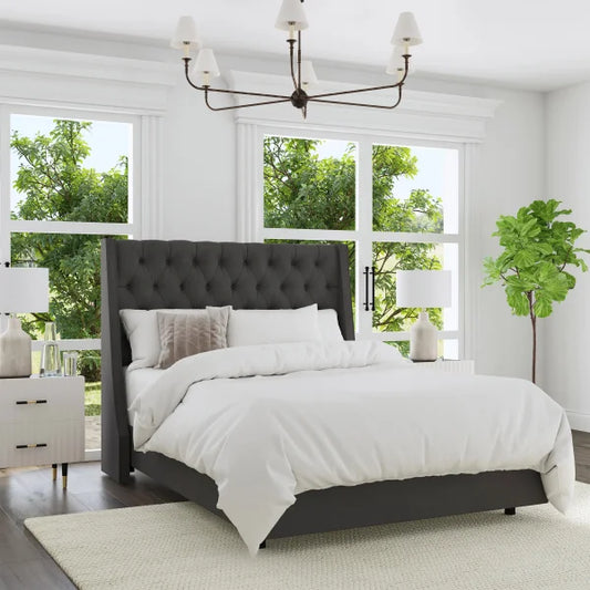 Thorton Tufted Wingback Bed - My Store